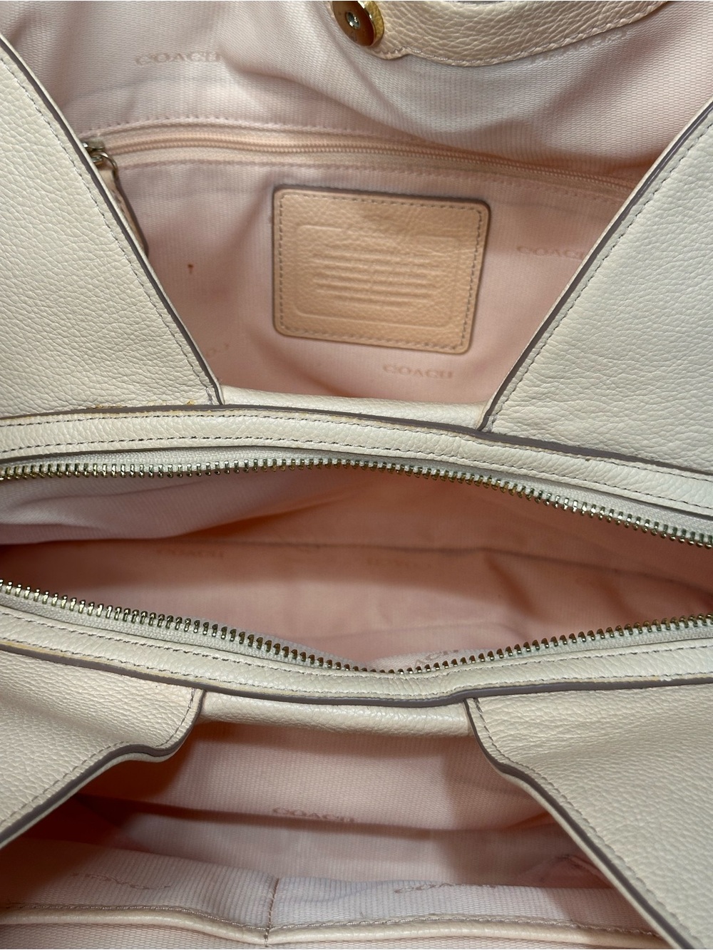 Coach Phoebe Horse & Carriage Debossed Leather Shoulder Bag in Peach 2014 - Picture 9 of 12